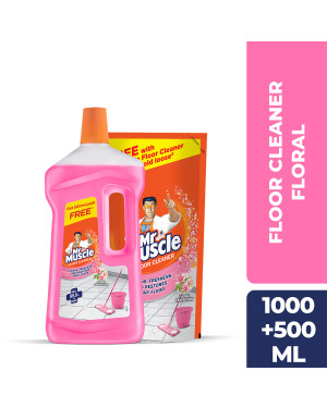 Mr Muscle Floor Cleaner Floral 1,000ml + 500 ml Free | Kills 99.9% of Germs | Cleans, Freshens & Restores Shiny Floors
