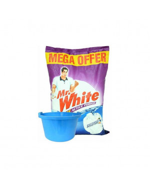 Mr. White Detergent Powder 5kg (With 18liter Tub)