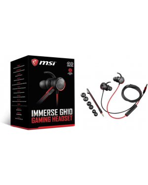 MSI Immerse GH10 Earset - Stereo - Mini-Phone - Wired - 16 Ohm - 20 Hz - 20 kHz - Gold Plated - Earbud - Binaural - in-Ear - Omni-Directional Microphone