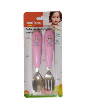 Mumlove Baby Bended Colorful Spoon and Fork Set 'D6303-9' BPA Free