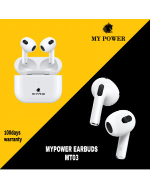 My Power Earbuds Mt03 || Bluetooth Earphone || Wireless Earphone || Wireless Earbuds