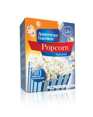 American Garden Microwave Popcorn Natural Light 2.9oz (240gm)