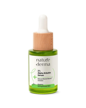 Nature Derma 2% Alpha Arbutin Serum with Natural Biome-Boost™| Reduces Dark Spots, Pigmentation| Brighter & Strengthened Skin | 30ml | Dermatologically Tested