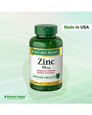 Nature’s Bounty 50 mg Zinc Supplement – 400 Tablets