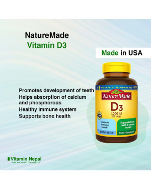 NatureMade Vitamin D3 Supplement 1000IU (25mcg) – 650 Softgels