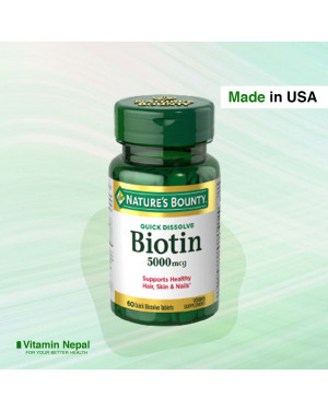 Nature’s Bounty Biotin 5000 mcg | Vitamin Supplement – 60 Tablets