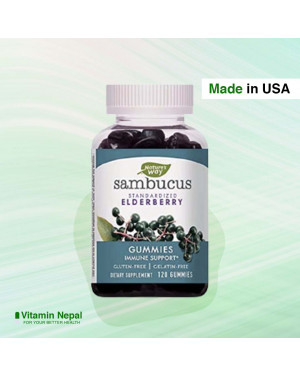 Nature’s Way Black Elderberry Supplement | Vitamin C and Zinc – 60 Gummies