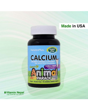 NaturesPlus Kids Calcium Supplement with 50mg Magnesium – 90 Tablets