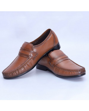 NECO Men's TAN Genuine Leather Loafers Shoes (1482 )