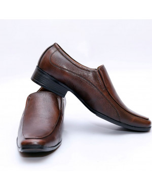 NECO Genuine Leather Brown Slip-on Shoes For Men's ( 7407 )