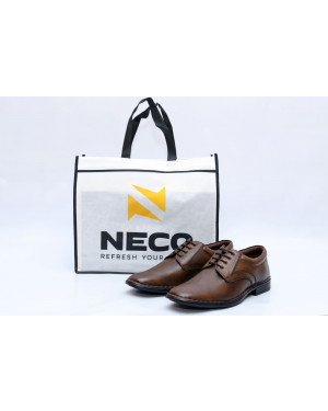NECO Solid Genuine Leather Chikoo Formal Shoes For Men's ( 8428 )