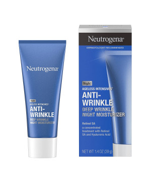 Neutrogena Ageless Intensives Anti-Wrinkle Retinol Cream with Hyaluronic Acid - Night Moisturizer Cream with Retinol, Vitamin E, Glycerin, Hyaluronic Acid, and Shea Butter