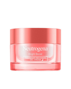 Neutrogena Bright Boost Overnight Recovery Gel Cream with Neoglucosamine, Brightening Nighttime Moisturizer, Oil-Free & Non-Comedogenic