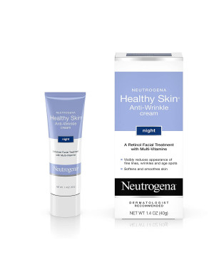 Neutrogena Healthy Skin Anti-Wrinkle Retinol Night Cream with Vitamin E and Vitamin B5 - Night Moisturizer Cream with Retinol, Vitamin E, Vitamin B5, Glycerin, 1.4 oz