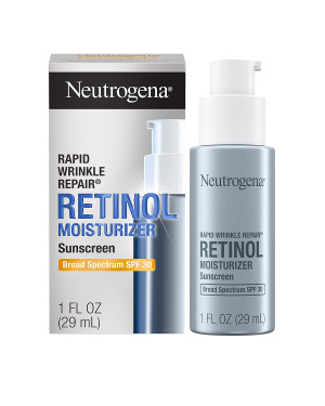 Neutrogena Rapid Wrinkle Repair Retinol Face Moisturizer with SPF 30 Sunscreen, Daily Anti-Aging Face Cream with Retinol & Hyaluronic Acid to Fight Fine Lines, Wrinkles, & Dark Spots