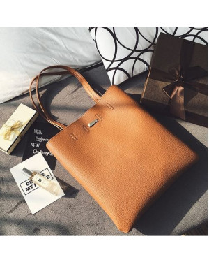  Brown Vintage PU Leather Medium Capacity Office Handbag for Women 41001402