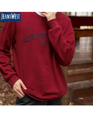 Jeanswest Maroon Sweatshirt for Men 