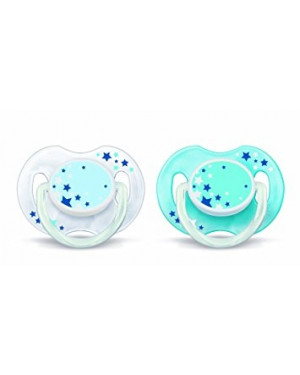 Philips Avent BPA-Free Night Time Pacifiers 0-6M, SCF176/18