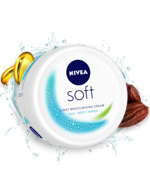 NIVEA Soft Light Moisturizer for Face, Hand & Body, Instant Hydration, Non-Greasy Cream with Vitamin E & Jojoba Oil, 50 ml