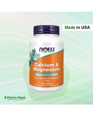 NOW Calcium and Magnesium Supplement – 100 tablets