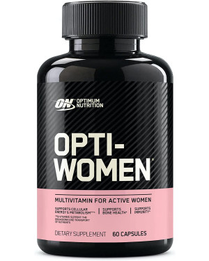 Optimum Nutrition Opti-Women, Vitamin C, Zinc and Vitamin D for Immune Support Womens Daily Multivitamin Supplement with Iron, Capsules, 60 Count