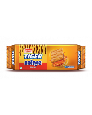 Britannia Tiger Cream Orange Biscuits 43 gm pack of 12