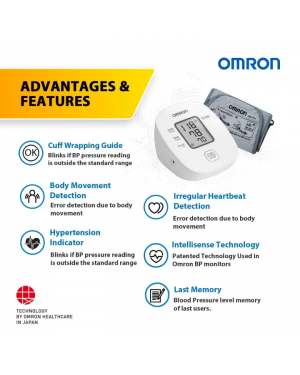 Omron HEM 7121J Fully Automatic Digital Blood Pressure Monitor with Intellisense Technology r Most Accurate Measurement (White)