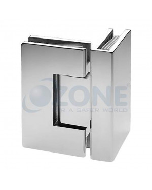 Ozone OSSH-44-ED Steel Glass to Glass Hinge 90 Degree (Silver)