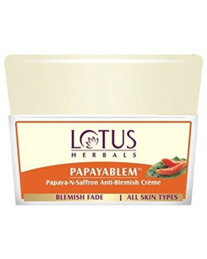 Lotus Herbal Papayablem Papaya-n-Saffron Anti-Blemish Cream 50g