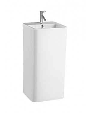 Parryware Qube Free Standing Wash Basin with Tap Hole White C8861