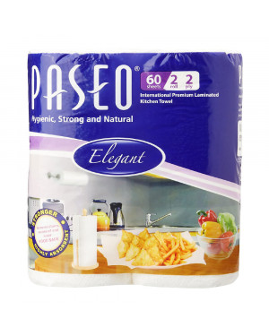 Paseo Kitchen Roll 60s 2Ply 2 Rolls Embossed, Laminated 25041105