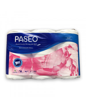 Paseo Toilet Roll 280s 3Ply 6rolls Embossed Paseo Elegant 53211013