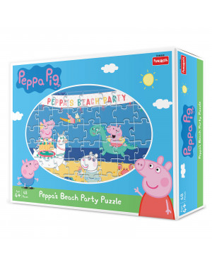 Funskool Peppas Beach Party,Educational,48 Pieces,Puzzle,for 3 Year Old Kids and Above,Toy, Multicolor