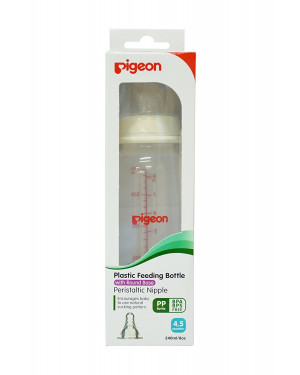 Pigeon Peristaltic Nursing Bottle Rpp Nipple M - 240 ml (WHITE) 88019