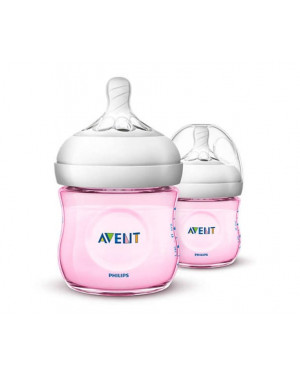 Philips Avent Natural II Baby Bottle 125ML/4OZ Twin Pack Pink SCF691/23