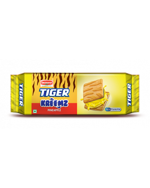 Britannia Tiger Cream Pineapple Biscuits 43 gm pack of 12