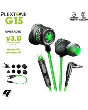 PLEXTONE G15 V3.0 IN-EAR GAMING HEADSET UPGRADED VERSION ERGONOMIC DESIGN WITH MICROPHONE