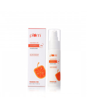 Plum 3% Vitamin C Moisturizer with Mandarin | For Glowing Skin | For Hyperpigmentation & Dull Skin | Improves Uneven Skin Tone & Elasticity | Fragrance-Free | 100% Vegan