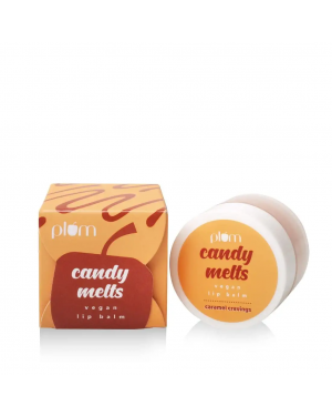 Plum Candy Melts Caramel Cravings Vegan Lip Balm | Heals Cracked | For Chapped Lips to Lighten| With UV Protection | 100% Cruelty-Free