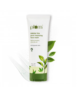 Plum Green Tea Pore Cleansing Face Wash | Oily Skin | Bright, Clear Skin | 100% Vegan | Soap-Free | Face Wash for Women & Men | 100ml