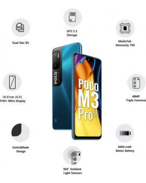 POCO M3 Pro 5G (4 GB RAM,64 GB Storage) Blue Mobile