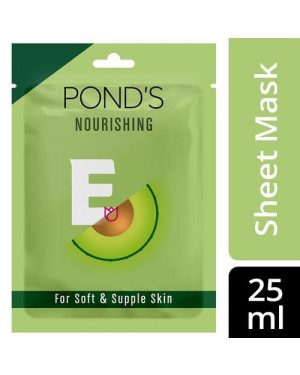 POND'S Vitamin E Nourishing Sheet Mask, With Avocado Extract For Soft & Supple Skin, Paraben Free, Biodegradable Fabric, 25 ml