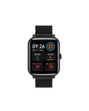 Promate ProWatch-M18 Fitness Smart Watch, 1.78” AMOLED Display, 240+ Media Storage, Bluetooth Calling, IP68 Water Resistance | 20 Days Battery Life, 37 Sports Modes, Real-time HR Tracking (Black)