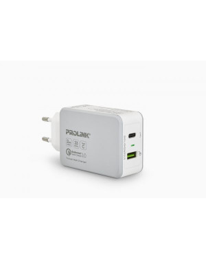 Prolink PTC23301 33W 2-Port Travel Wall Charger(white)