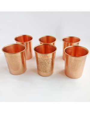 Axia Krafts Pure Copper Glass (Set of 6) 250 ml 