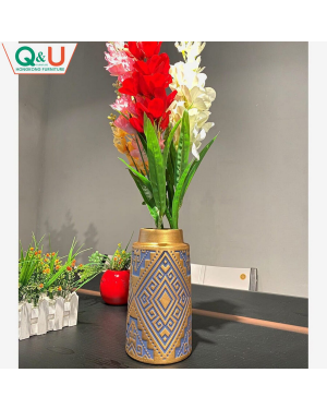Q&U DB-0004b - Traditional Decorative Vase Blue Color