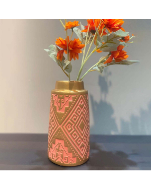 Q&U DB-0004p - Traditional Decorative Vase Pink Color