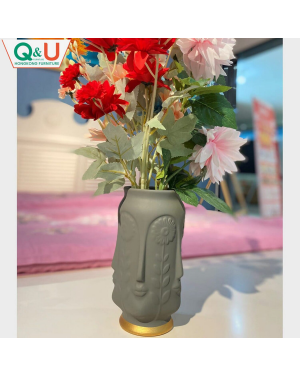Q&U Furniture DB-0007hg - Sculpture Decorative White Color Long Flower Vase