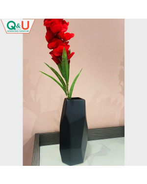 Q&U Furniture DB-0008B - Modern Design Decorative Black Color Long Flower Vase