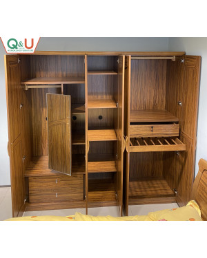 Q&U Furniture - {L= 7feet * W= 1.11feet * H= 7feet} Norway Forest Design 5 Door Wardrobe - 66101H